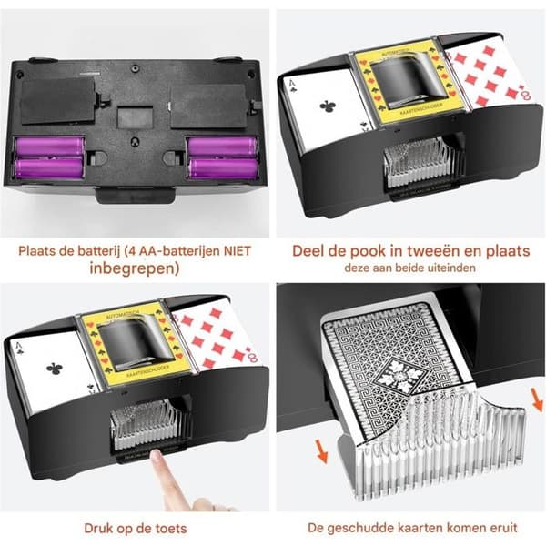 Kortseparator - Elektronisk kortblander - Plastikkortseparator - Velegnet til UNO, Poker