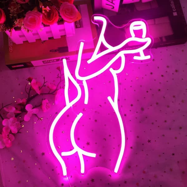LED neonskyltar för väggdekoration ölskylt barskylt kvinnlig kropp neonljus USB-driven ljusskylt för sovrum bar klubb butik fest present