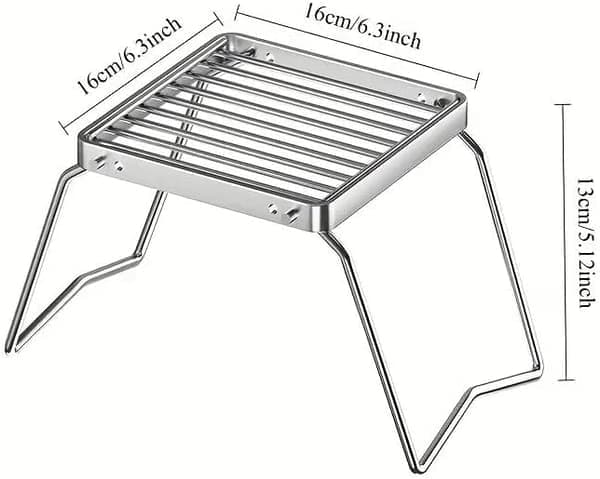 Bærbart udendørs grillstativ med justerbar foldbar aroma og rustfrit stålnet, velegnet til picnics og udendørs madlavning