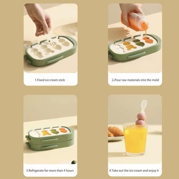 8-hulrum silikone ispindeforme, hjemmelavede isforme, DIY håndlavede isforme, genanvendelige, nemme at frigøre