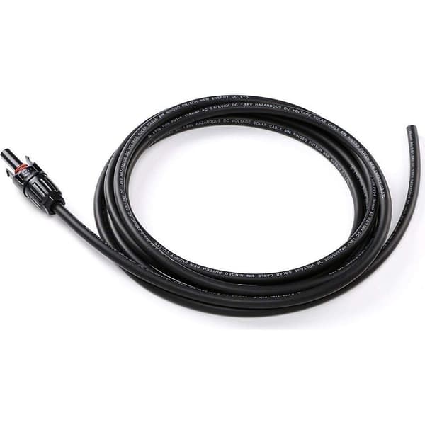 4mm² / 12AWG forlængerkabel til solpaneler med hun- og hanstik (3m rød + 3m sort)
