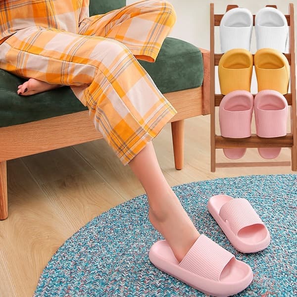 Slippers - Stilfulde og bløde til kvinder/mænd - flere farver (kendt som Happy Flops) Sort Sort-FQ- Sort 46/47 Black 46/47
