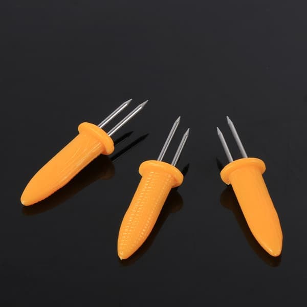 12-pack Stainless Steel BBQ Corn Holders & Skewers - Corn on the Cob Picks for Grilling - New Set