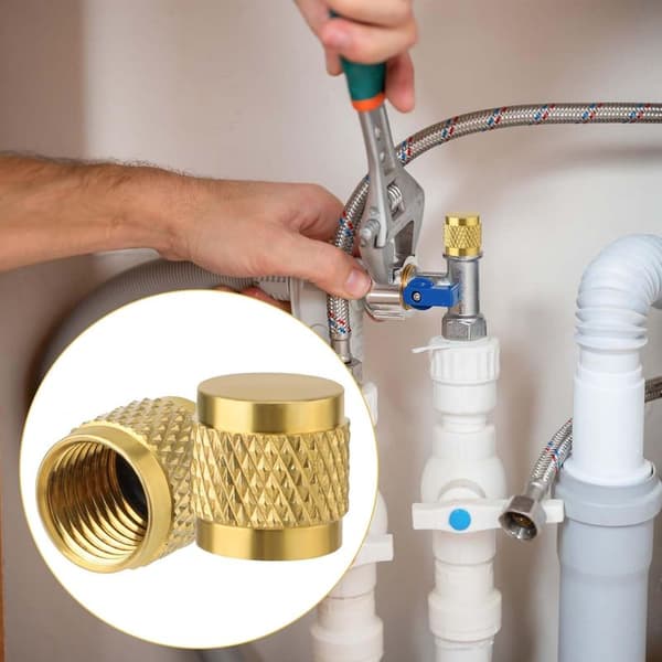 Messing flarehætter – 15 stk. 1/4\" med O-ringsforsegling til AC- og hydrauliksystemer
