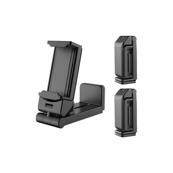 Bordtelefonholder – 2-pak foldbar 360° justerbar stander til fly og kontor – Sort