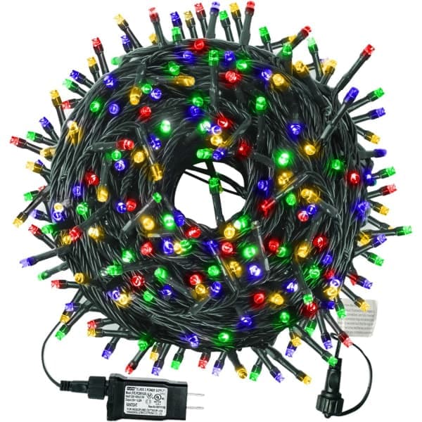 Julelys, vanntette juletrelys for utendørs bruk, 200 LED-lys, 20 meter, fargerike