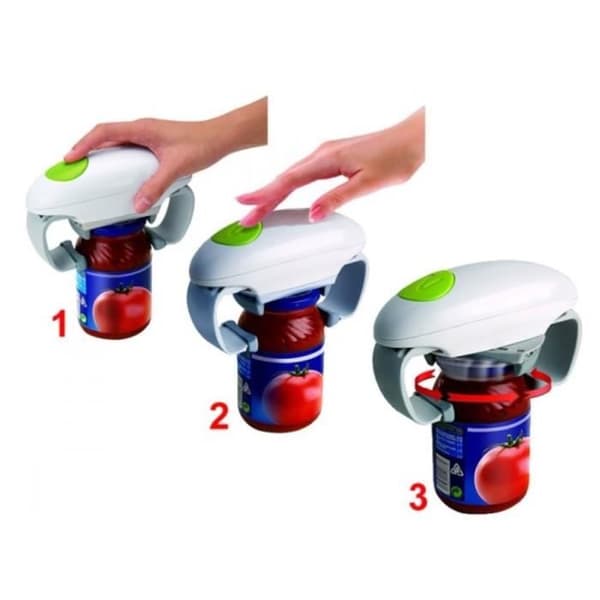 Automatisk glassåpner - Ett trykk - Multifunksjonell - Ergonomisk - Hvit - AA-batterier
