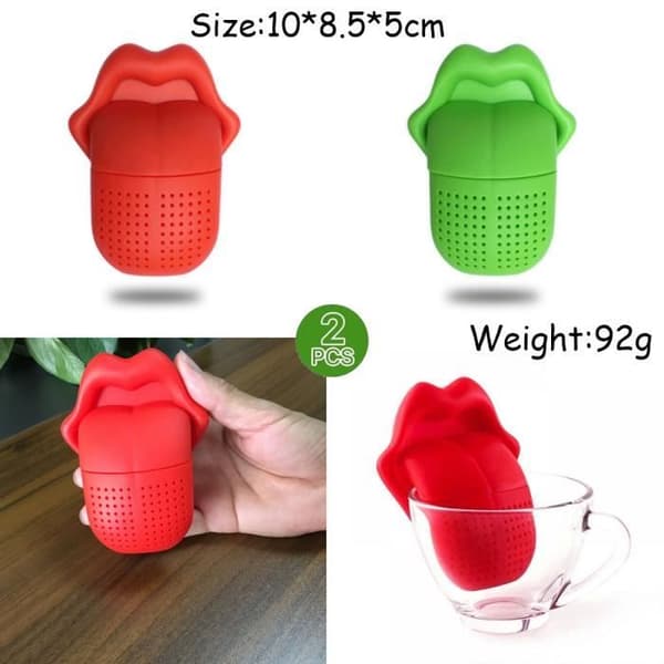 Te-infuser - Kreativ - Silikone - Finmasket - 2 Stykker - Rød/Grøn