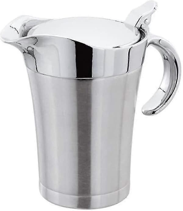 Dobbeltisoleret sovsekande med hængslet låg, ideel sovsbåd i rustfrit stål (750 ml) -Sy