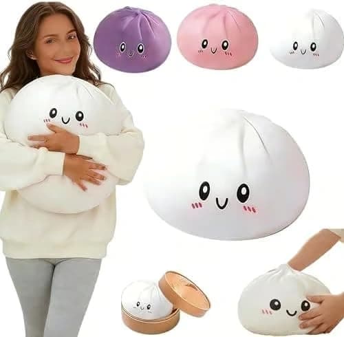 Kæmpe Dumpling Sød Squishy Stressbold, Jumbo Blød Langsomt Stigende Dumpling Stressbold, Stor Dumpling Sød Squishy, Stresslindrende Skrivebordslegetøj til Kontoret