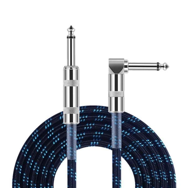 6,35 mm gitarledning, 3 m elektrisk gitarledning støyreduserende instrumentkabel