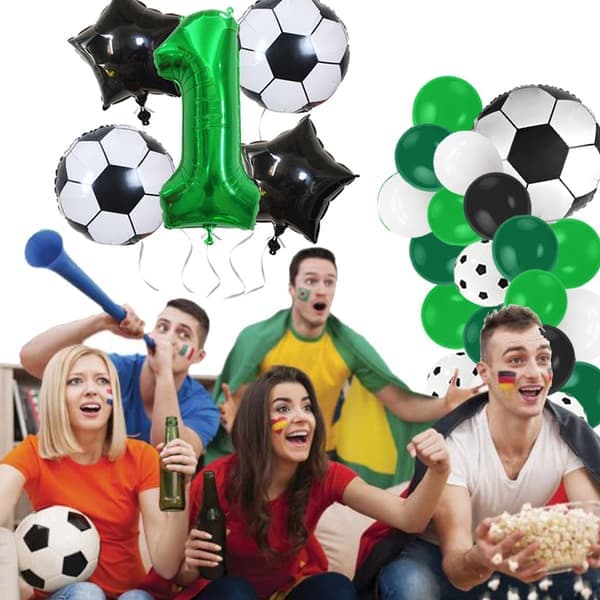 Fodbold Aluminiumsfolieballon - Nummer 1