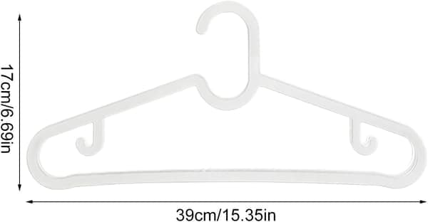 Kleshengere – 10-pakning slanke, stablebare, plassbesparende, sklisikre – Hvit White