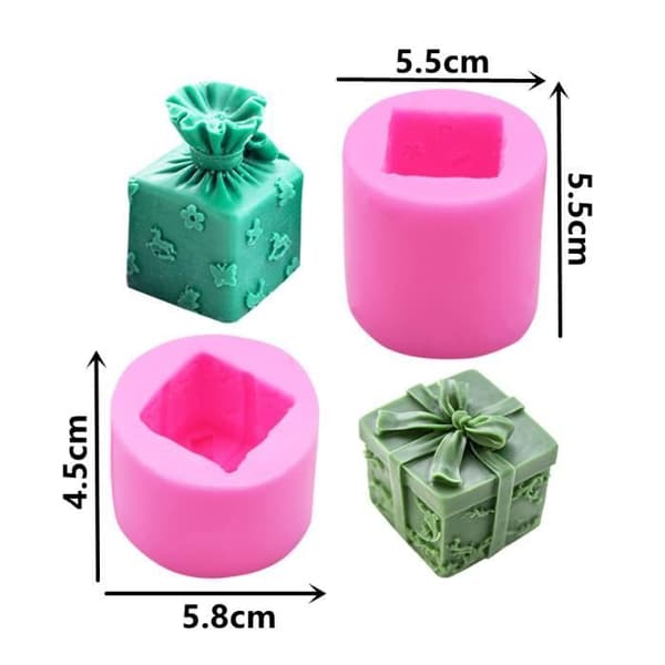 Stearinlysform - Ikke specificeret - 3D - Fødevaregodkendt silikone - 2 stk. - Pink