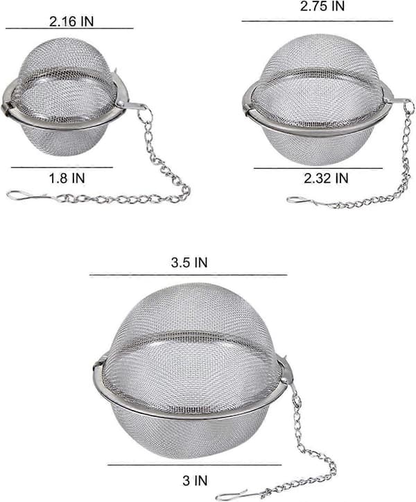 2 STK Tekule, Oppgradert 3,5 TOMMER Tesil, Premium Tekuler for Løs Te, Tekoker, Tekule for Tesmaking Urter