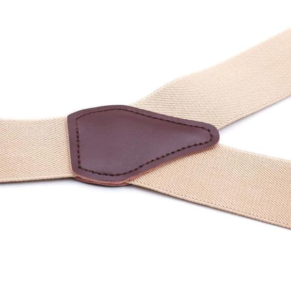 Selar til menn - Med 3 klips - Y-formet elastisk - Beige