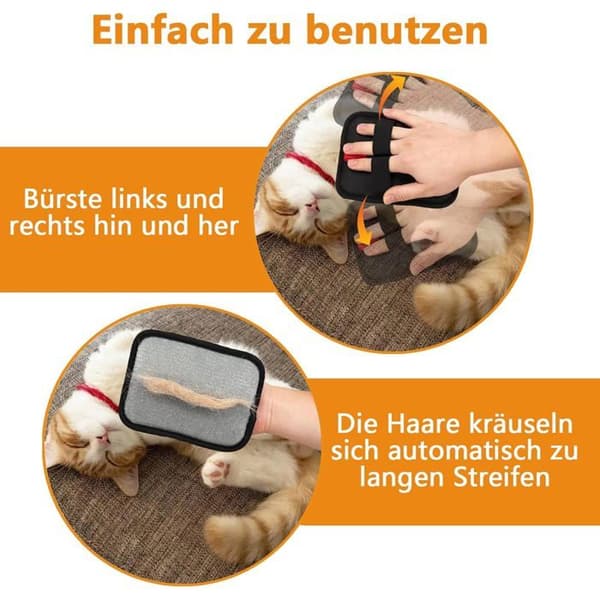 Sett med 2 magnetiske antistatiske anti-hår hansker for hund og katt til sofa, møbler, teppe og sete