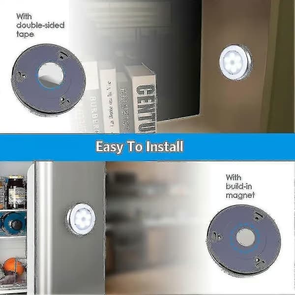 6-pack rörelsedetektorlampa. Garderobsbelysning. LED-sensorlampor. Batteridriven Newway