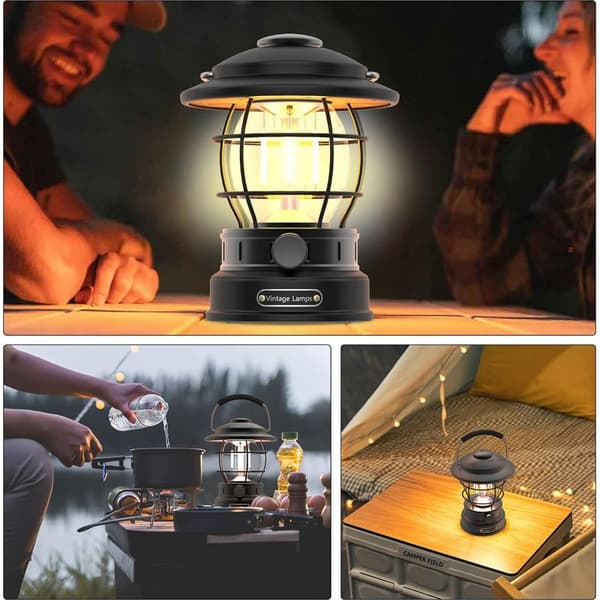 Campinglanterne – 5200mAh oppladbar metallkropp med 3 lysmoduser for strømbrudd