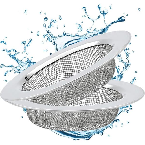 2-delat filter, rostfritt stål, 11,5 cm, avloppsskydd, diskho, badrum