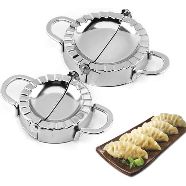Set med 2 Ravioliformar, Bakverktyg i Rostfritt Stål, Dumpling Maker, Degskärare, Dumplingmaskin