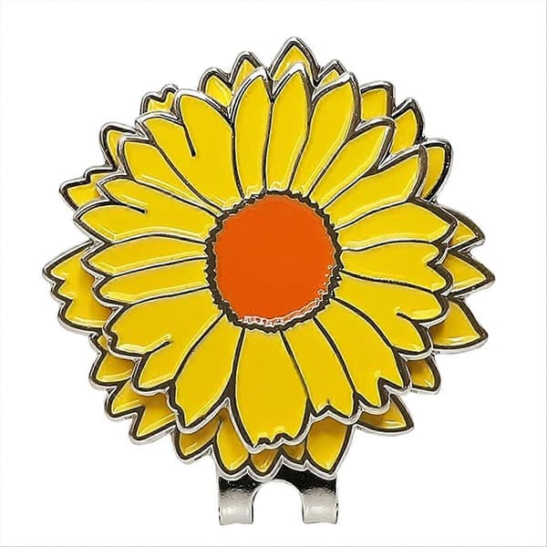Avtagbar gul blommig golfkeps klämma gul