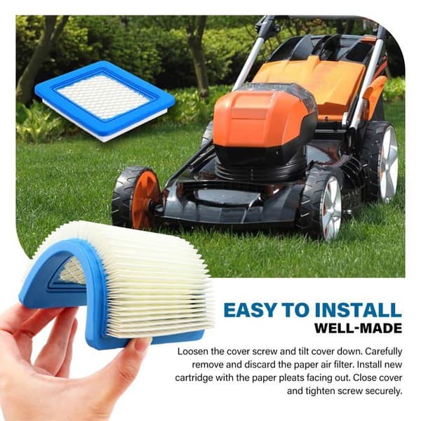Luftfilterpatron 491588S - Blåt plæneklipperfilter - Egnet til Briggs & Stratton 491588 399959