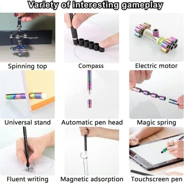 Fidget Penna, Magnetisk Penna, Magnetisk Metallpenna för Avkoppling för Tonåringar