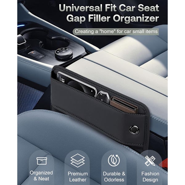 Bilförvaring Läder 2-pack, Två Bilförvaringsväskor – Universal, Svart