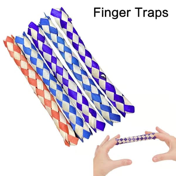 5 stk. 15 cm fingerfælder bambusrør fingerfælder børnelegetøj