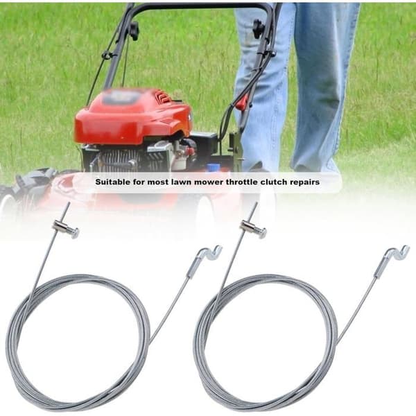 Z-formet gaskabel - Pakke med 2 - 1,5 mm fleksibelt stål - Til plæneklipper og bremse - Havearbejde 2000 mm
