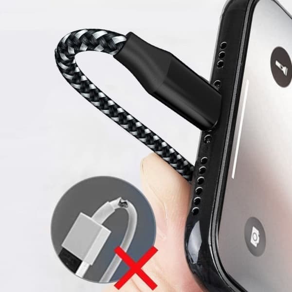 iPhone opladerkabel nylon til iPhone 13/12/11/ Pro/XS/XS [2-pak 2M]