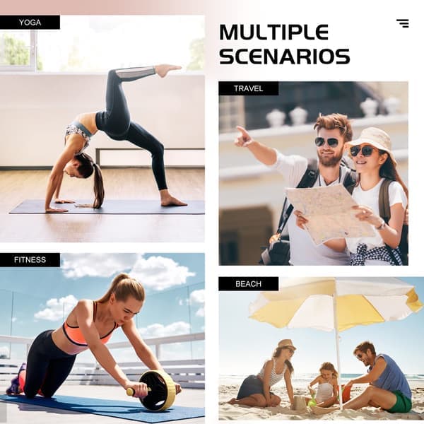 Unisex Yogamåttepose - Håndfri Rejsetaske til Træningsudstyr, Passer til de fleste måtter og tilbehør (Sort) Sort Blak