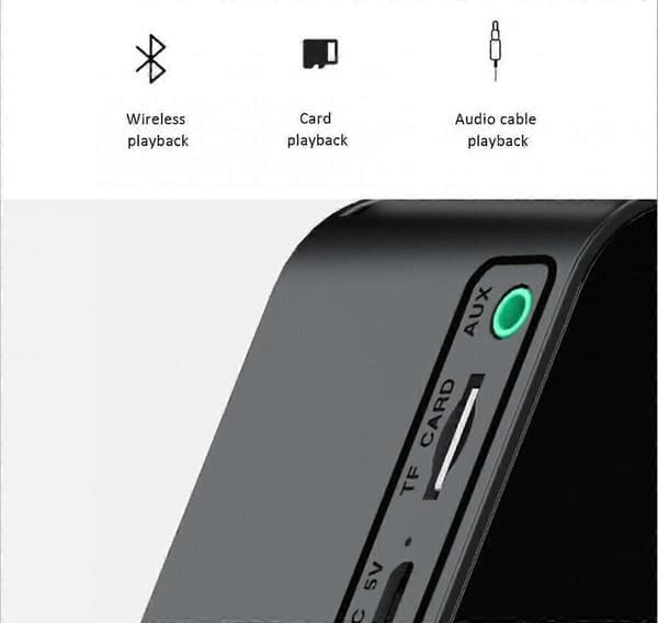Multifunksjons vekkerklokke speil Led vekkerklokke multifunksjon trådløs Bluetooth (svart)