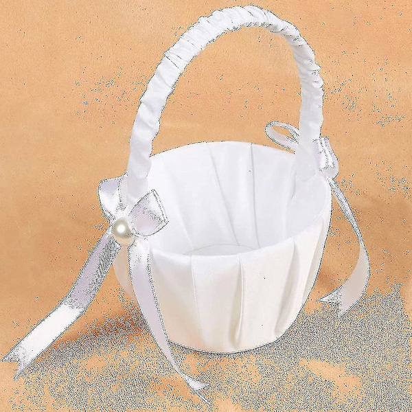 2-pack Bröllop Satin Blomsterkorg, Rosett Blomsterkorg