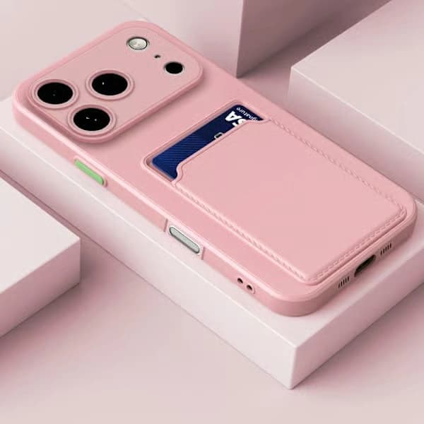iPhone 17 Pro Cover med kortfølelse og kontrastknapper - TPU Pink