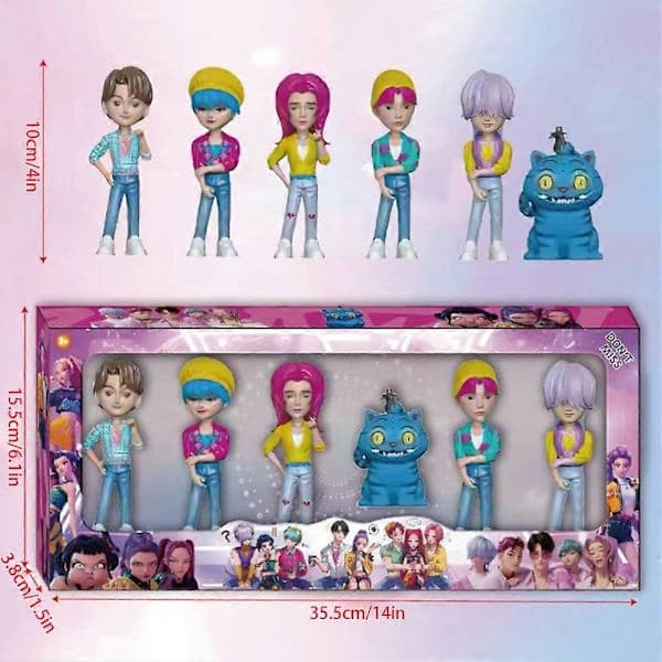 K-POP Dæmonjægere Actionfigur Sæt (6 stk) - Søde Koreanske Idol Samleobjekter til Dukkehus og Udstilling