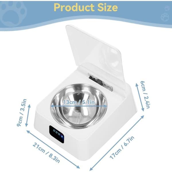 Automatisk kattmatare, 350 ml induktionslock, matdispenser, smart utfodring
