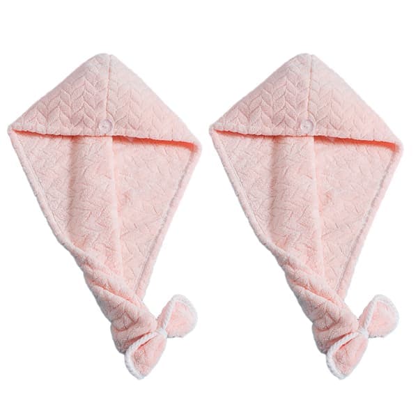 Håndkle turban hårføner håndkle hårturban med knapp, hodeplagg