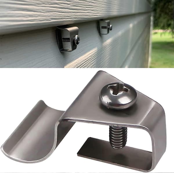 (30-pack) Vinyl Siding Clips Krokar Ingen hål behövs Utomhusskruvar Hängare för montering av hemsäkerhetskamera