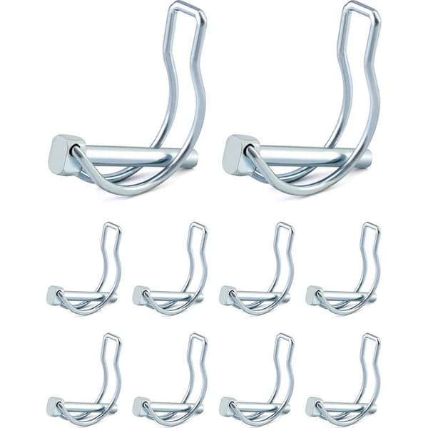 D-formad låspinne – Galvaniserat kolstål – 10-pack – Mått 6 x 45 mm för dragkrokar