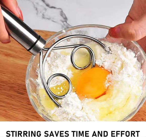 2 stk. Eggvisp, manuell multifunksjonsmikser, enkel og dobbel ringmikser, mel- og eggmikser for matlaging og baking