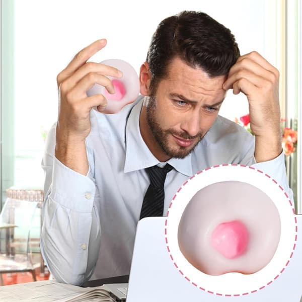 Sensorisk Stressbold – 6 cm drueformet squishy til børn og voksne – Pink