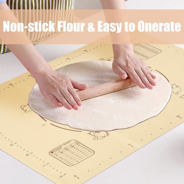 30 cm kagerulle i træ - med 50x40 cm bageunderlag - non-stick til pizza