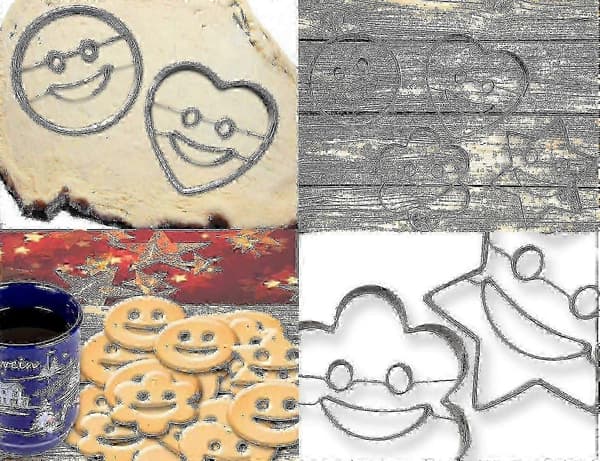 Kageskærersæt i rustfrit stål med 4 dele - Smil, Hjerte, Stjerne, Blomst til Zy (Sjove kageforme)
