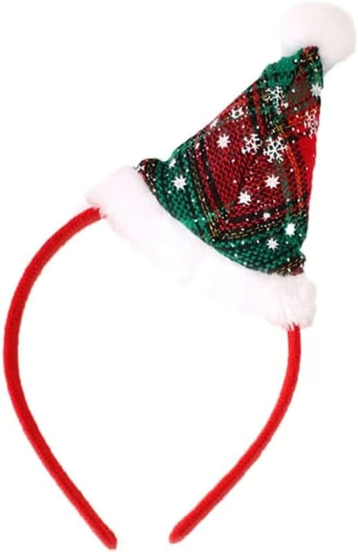 2 st Julhatthårband Jul paljetthårhatt hårrosett C