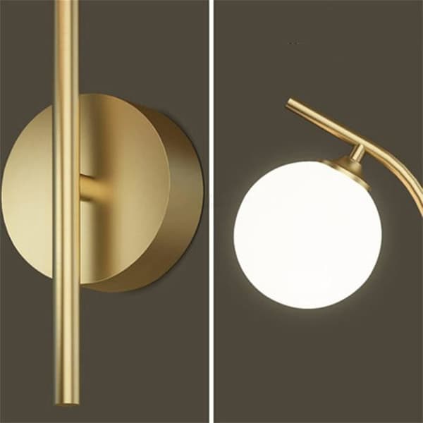 Vegglys - med glasskuppel - Gullfinish - E27