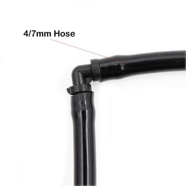 Vandingsrørforbindelse Barb Tee Kryds Lige Albue Havevandingsslangefittings 4/7mm Sort 20 stk