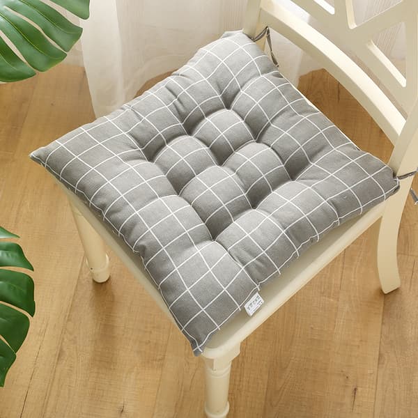 Sett med 6 stolputer 40x40, dekorative hageputer med 12 sømmer i forskjellige mønstre, polyester (A), DEBUNS
