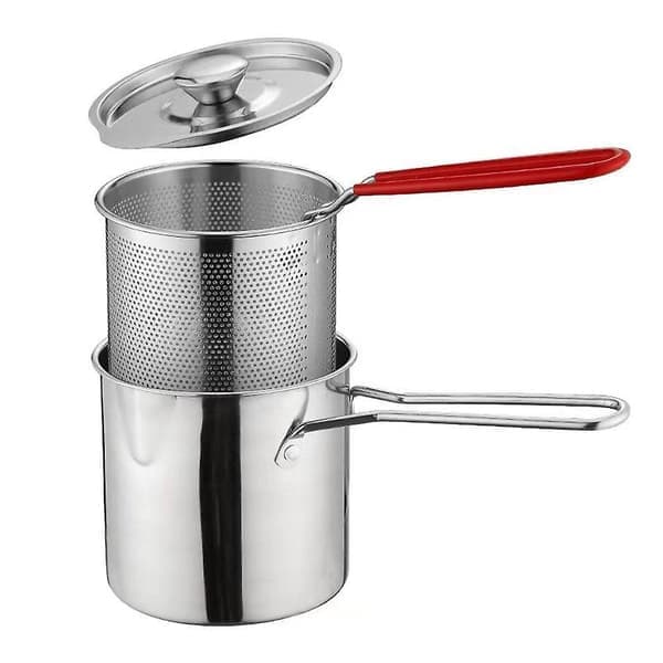 Frituregryde med kurv 304 Rustfrit stål Robust Multifunktionel